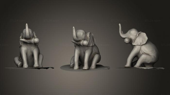 Статуэтки животных (Розовый Слон, STKJ_0391) 3D модель для ЧПУ станка